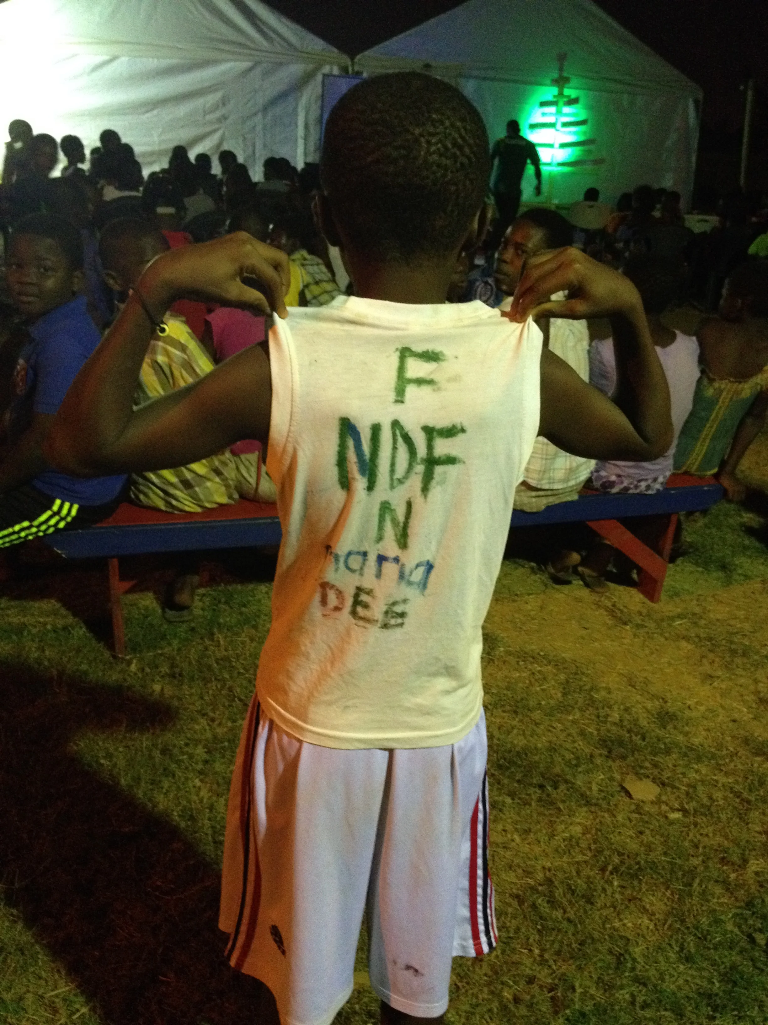  Boy shows off his self-made NDF T-Shirt! 