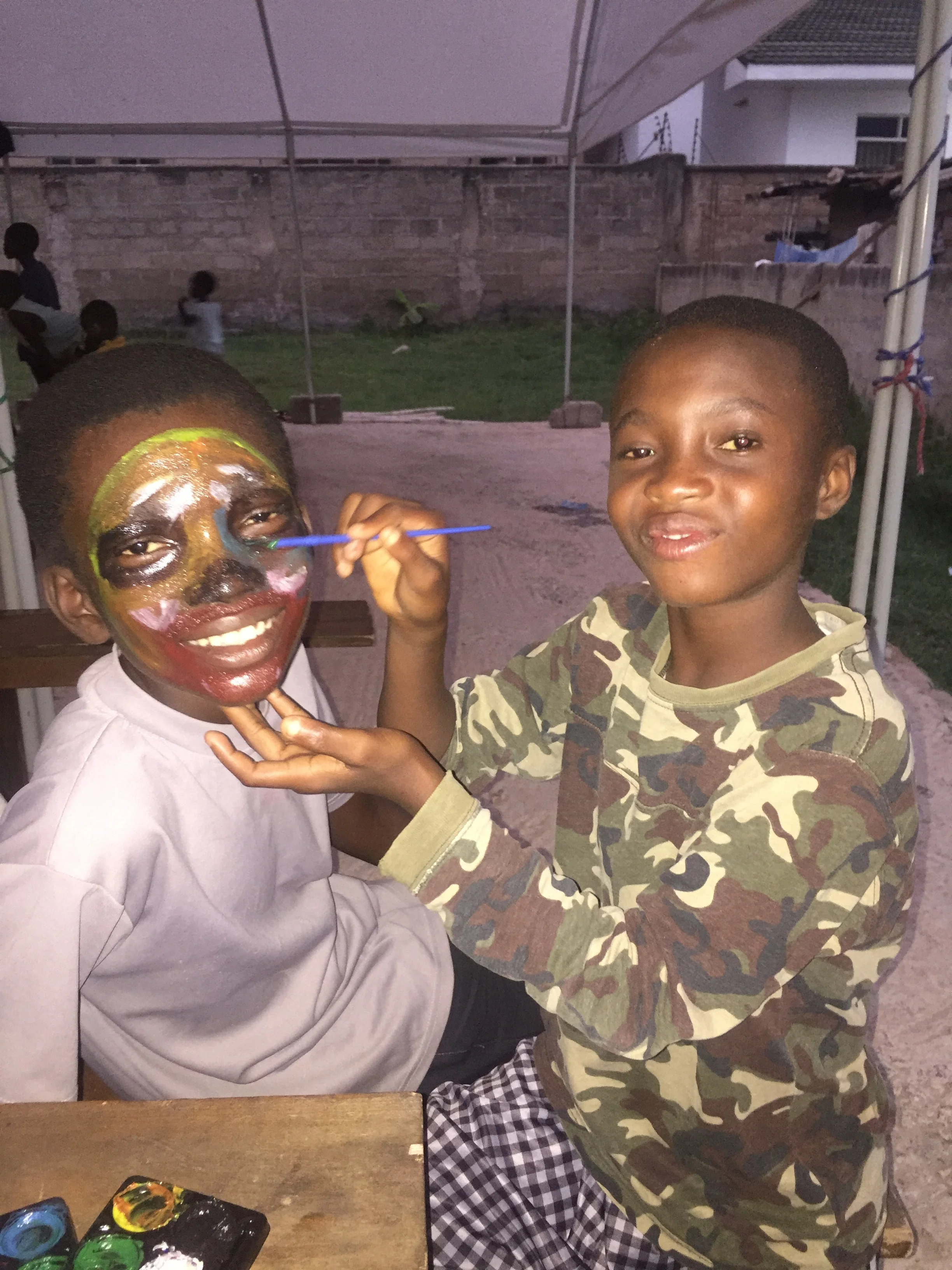  It's face-painting time! 