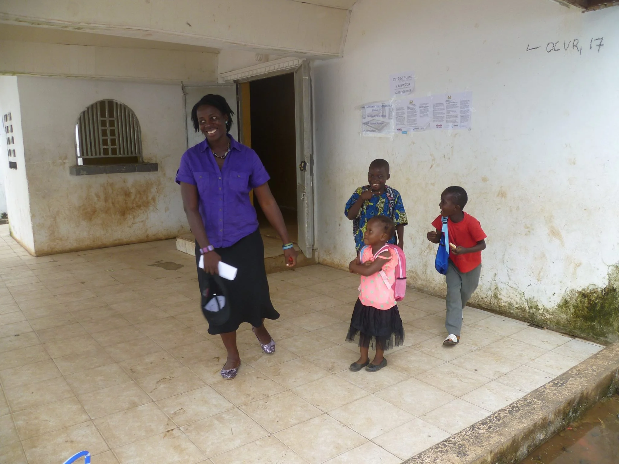 Children at the local orphanage near the mudslide temporary shelters.