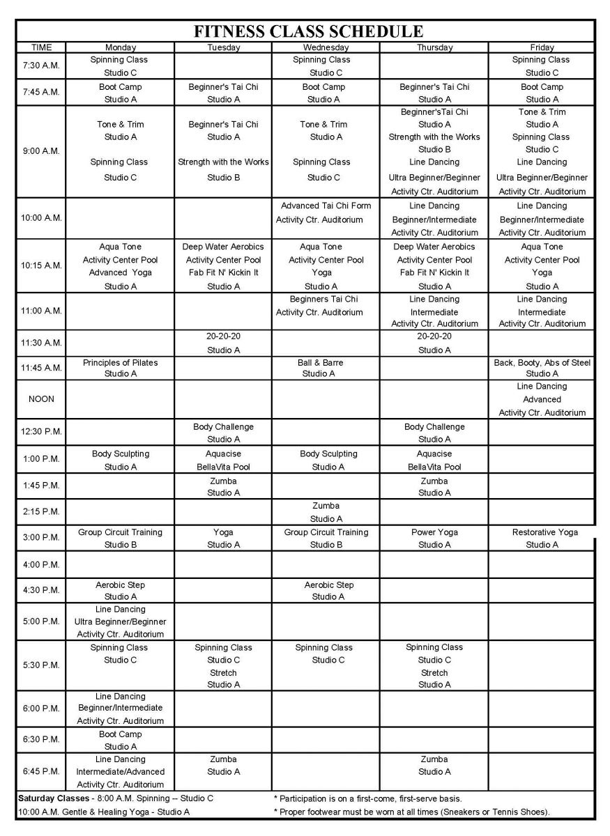 Upcoming Fitness Cl