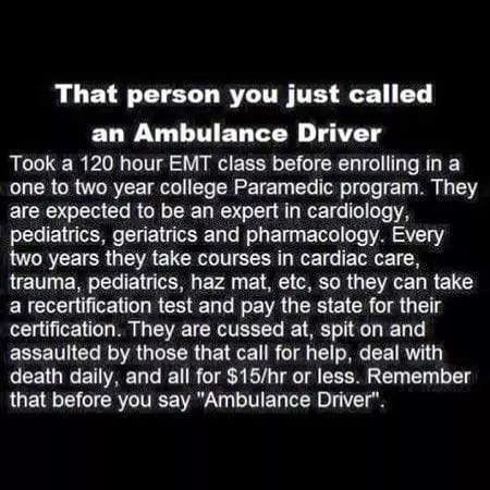 Let&rsquo;s not forget that private EMS folks are public servants too. Just without the same paycheck and benefits.