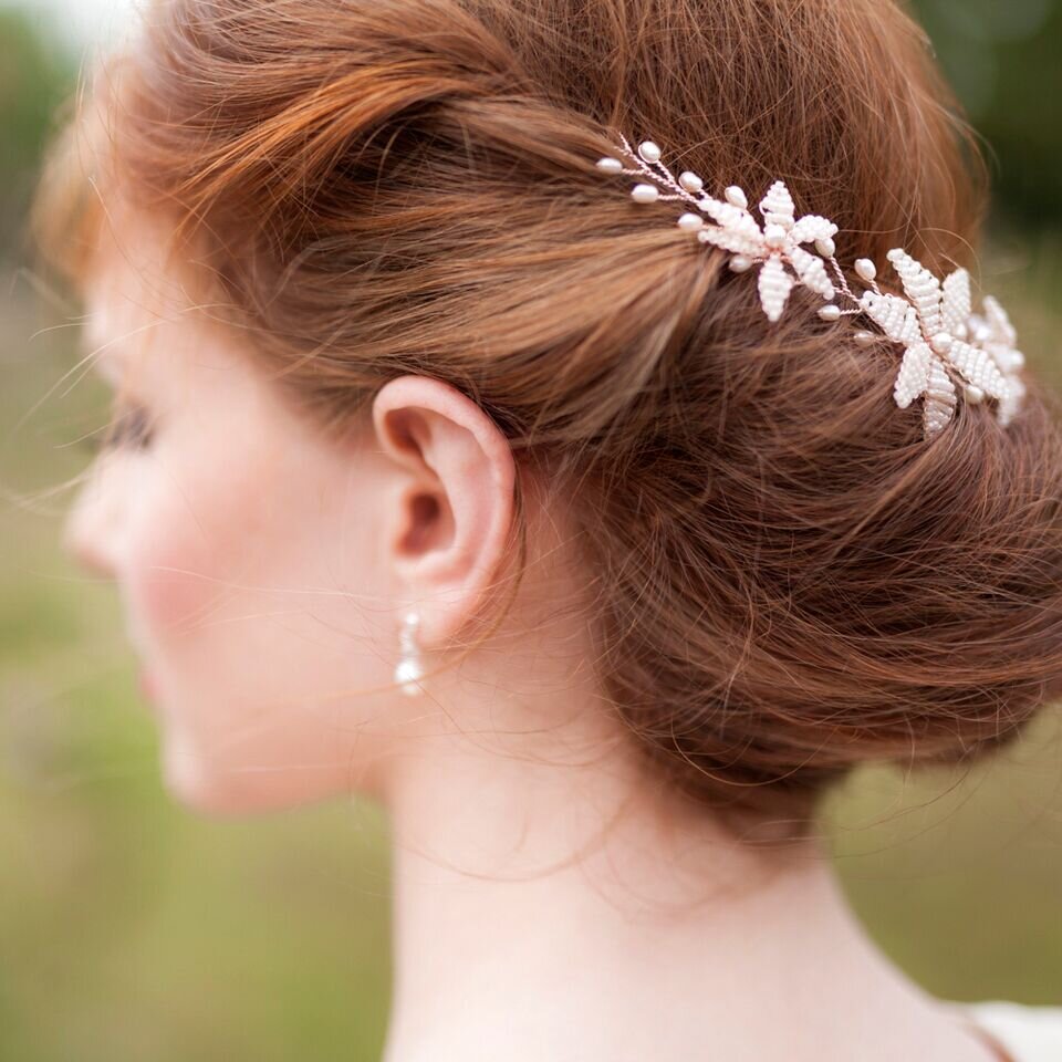 Vivien J Jasmine Pearl Beaded Bridal Hair Vine