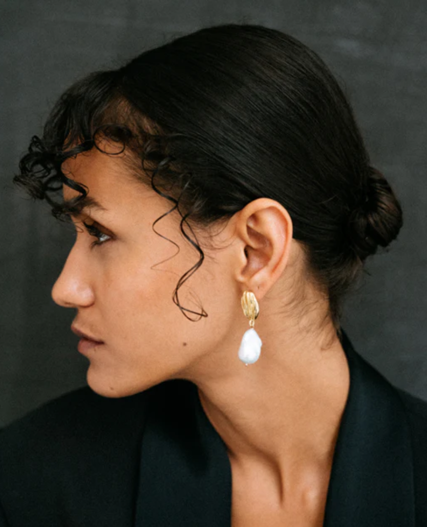 Sage Maison Sabben Wedding Earrings Gold and Pearl.png