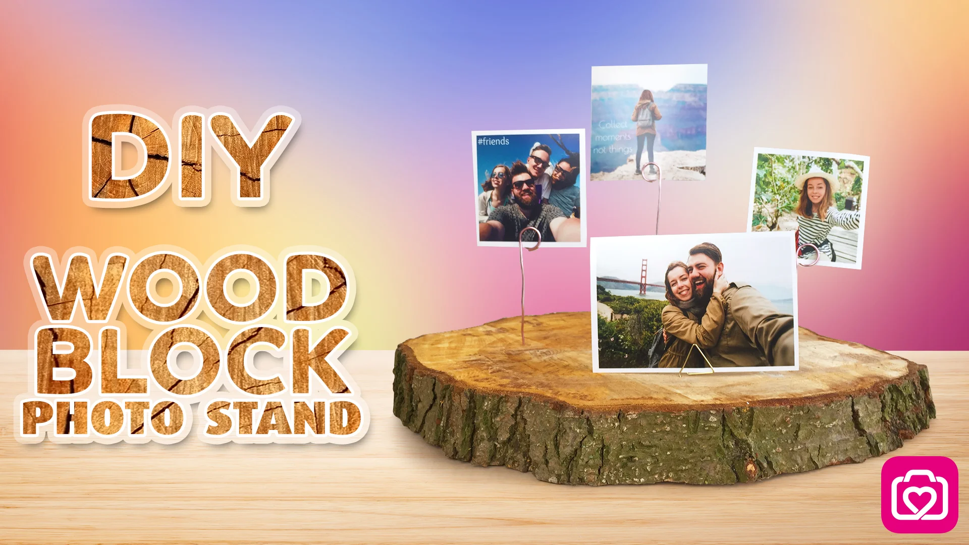 DIY Wood Block Photo Stand — Printiki