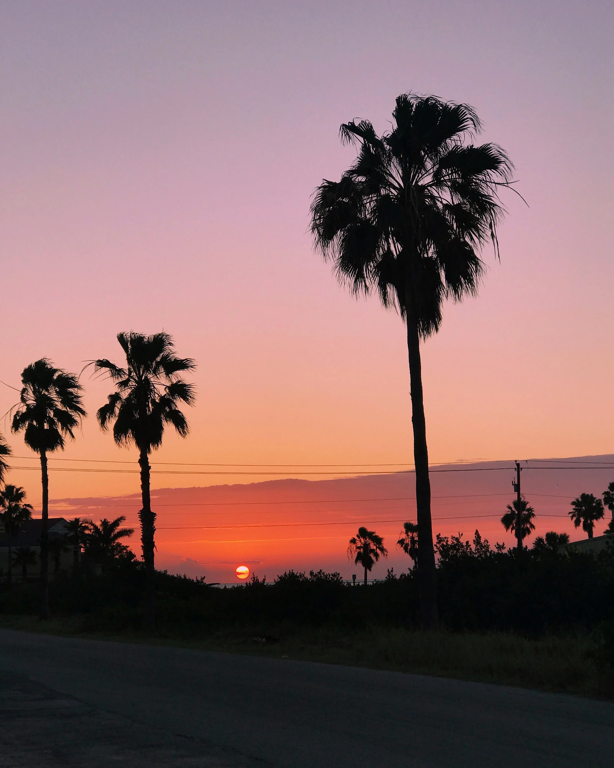 Sunset while riding bikes.