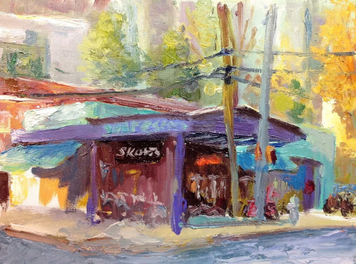 Study for the Skate Escape (across from Piedmont Park on 12th) 9x12 oil on panel - plein air