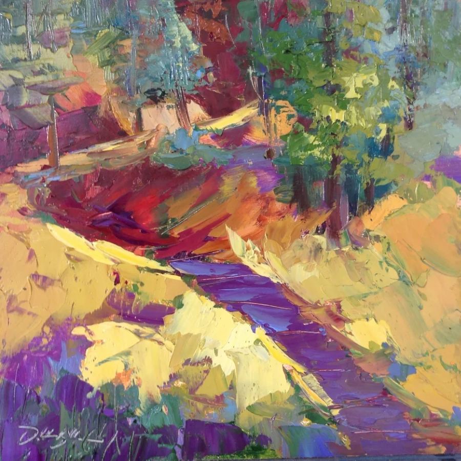 Summer in the Mountain 10 x 10 oil on panel - plein air