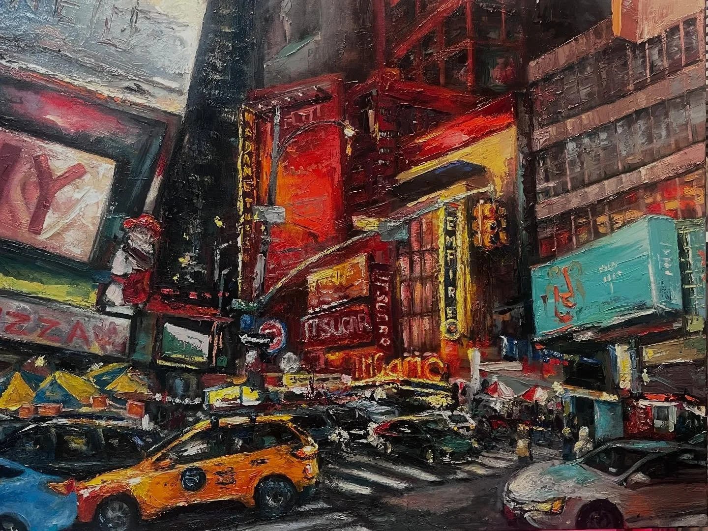 &ldquo;Taxi!&rdquo; I think this one is finally getting close. 36&rdquo;x48&rdquo; oil on canvas . Getting ready for the Quartet show. We hang the show at Binders Limelight Gallery on Sat.