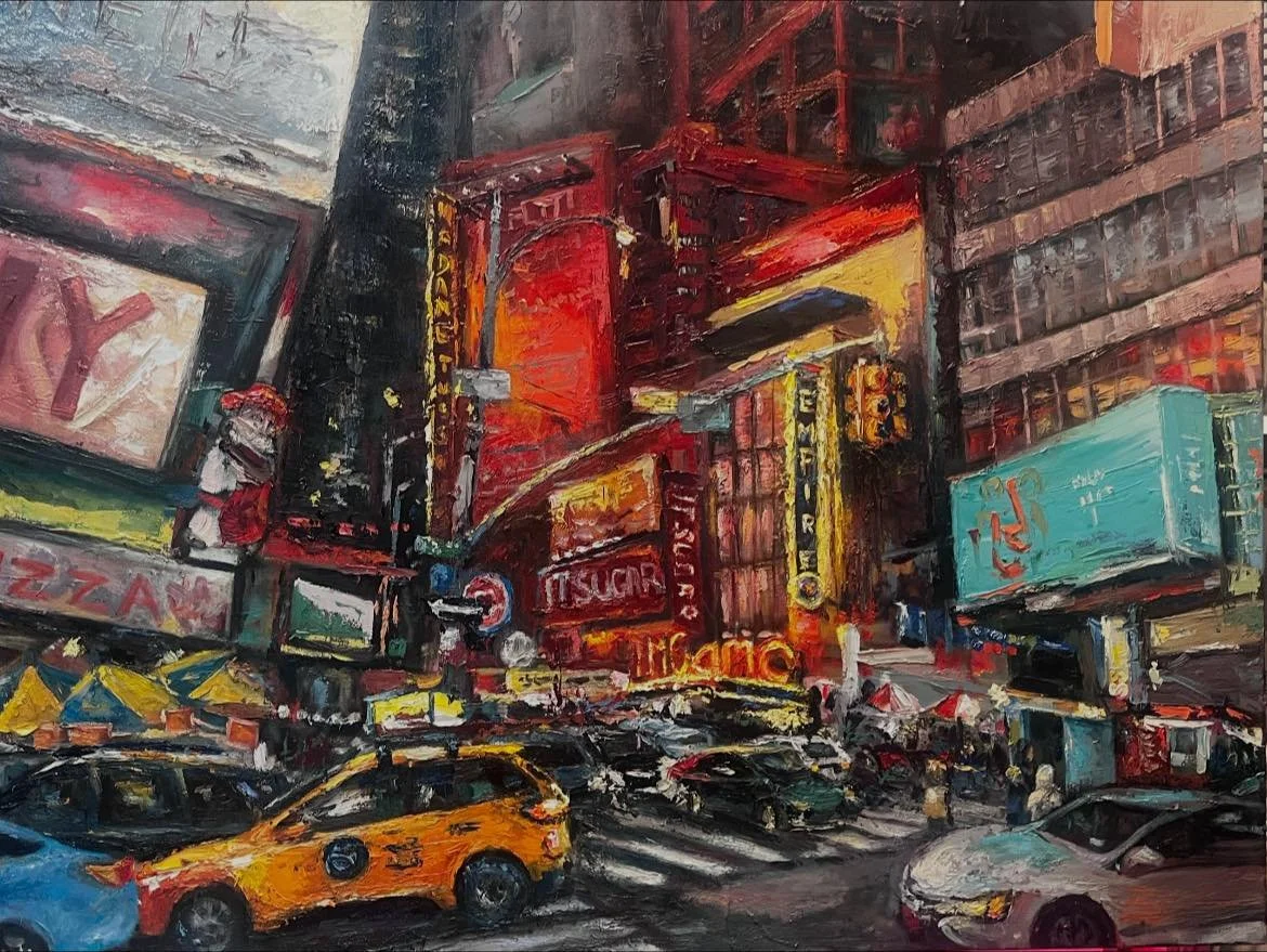 &ldquo;Taxi!&rdquo; 36x48. Oil on canvas.Think this one is finally getting close!