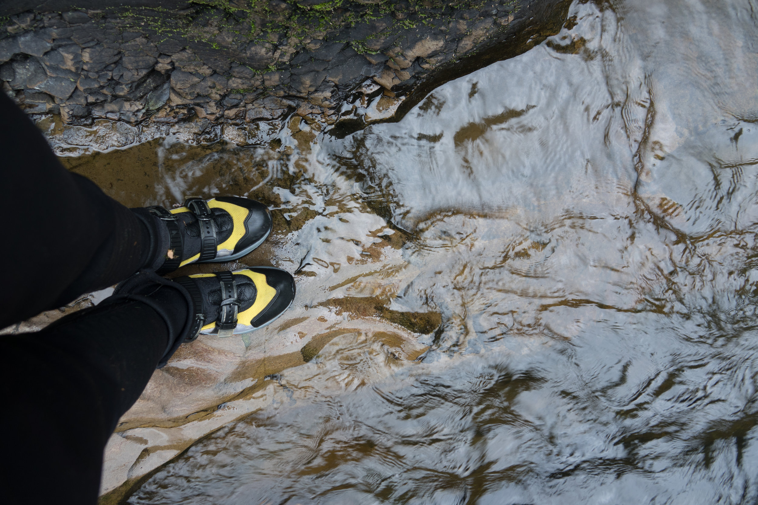 My Canyoneering shoes on a sandstone shelf in the Green River Gorge. In 2016 I hiked the entire twelve mile Green River Gorge.