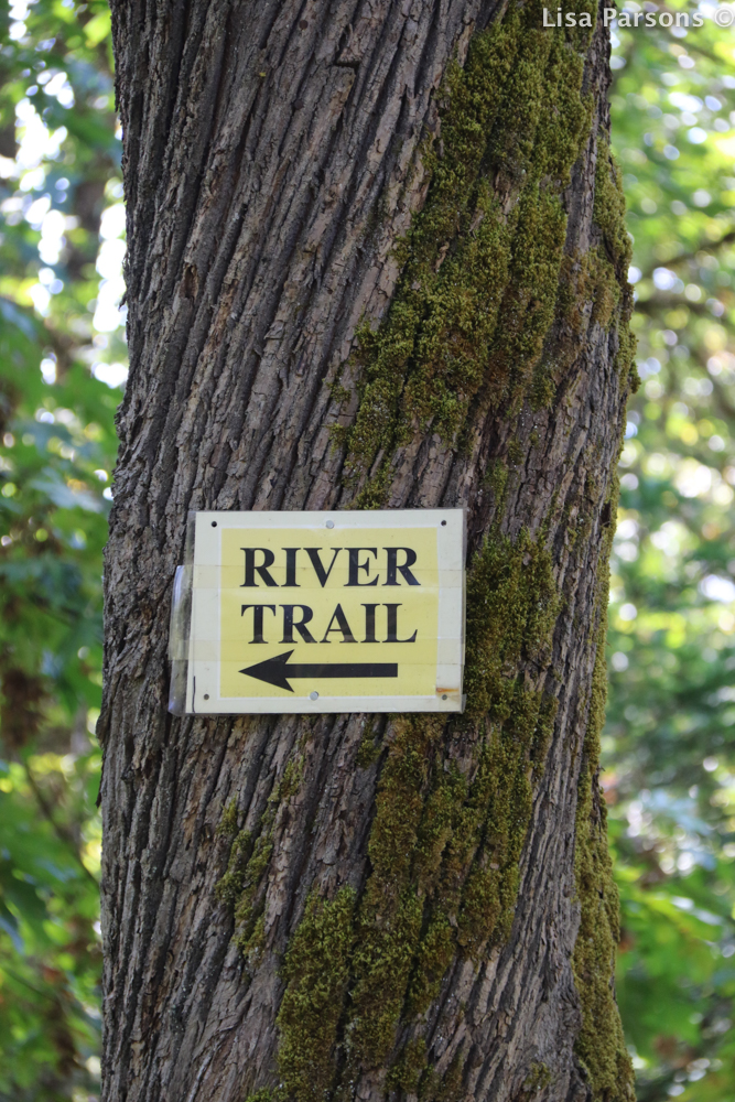 Sign for River Trail on North Side