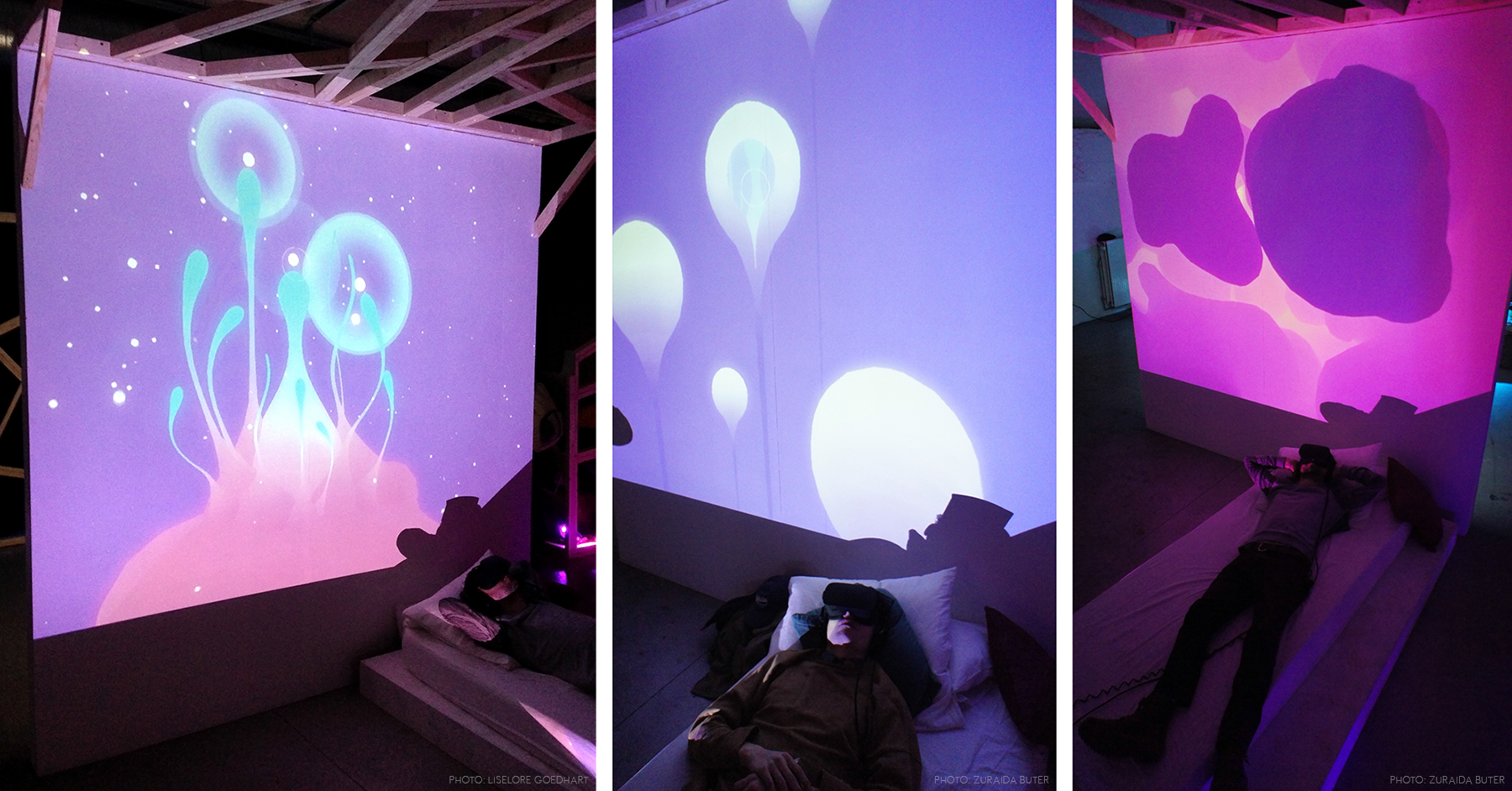 Second + third photo courtesy of zo-ii , exhibition setup by Zuraida Buter & Screenshake