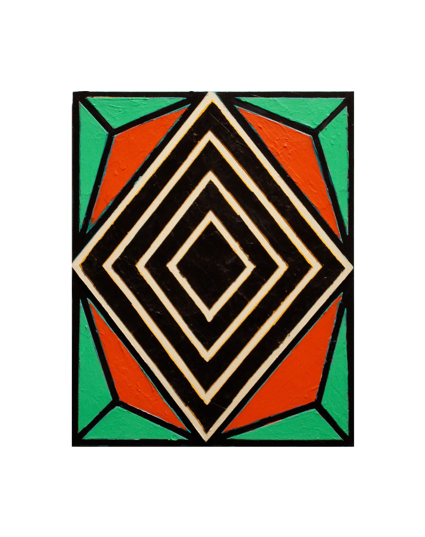 2007 "Small Diamond 4" Acrylic on Masonite 14H x 11W