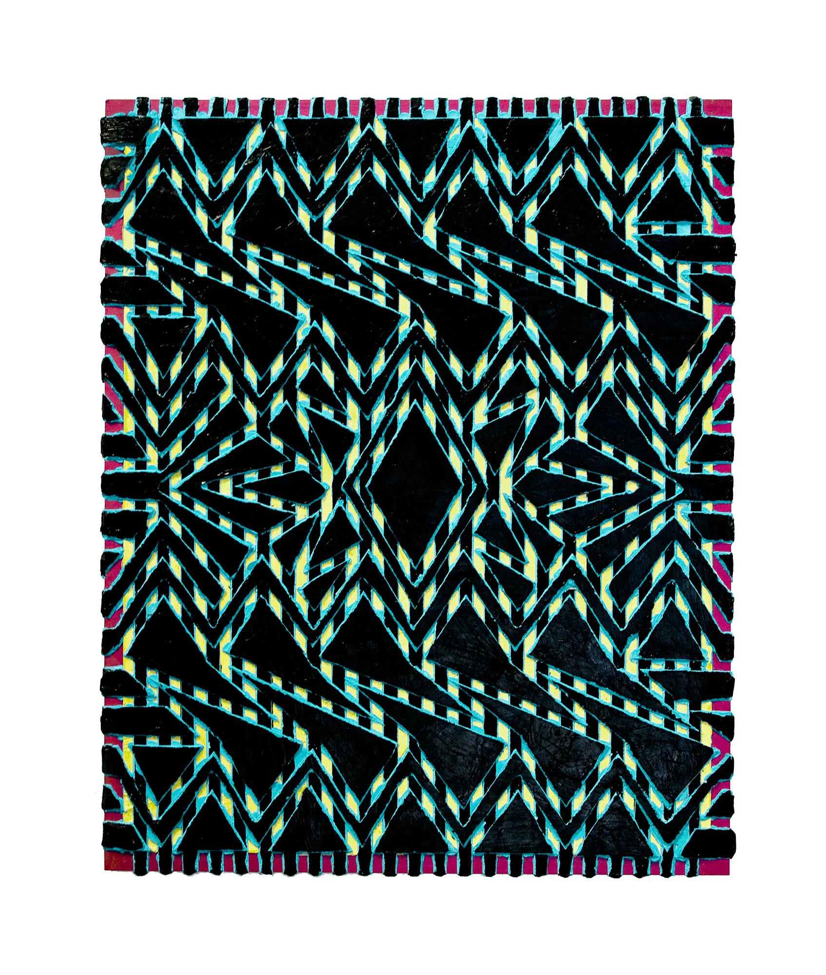 2005 "Zig-Zag" Acrylic on Masonite 20H x 16W