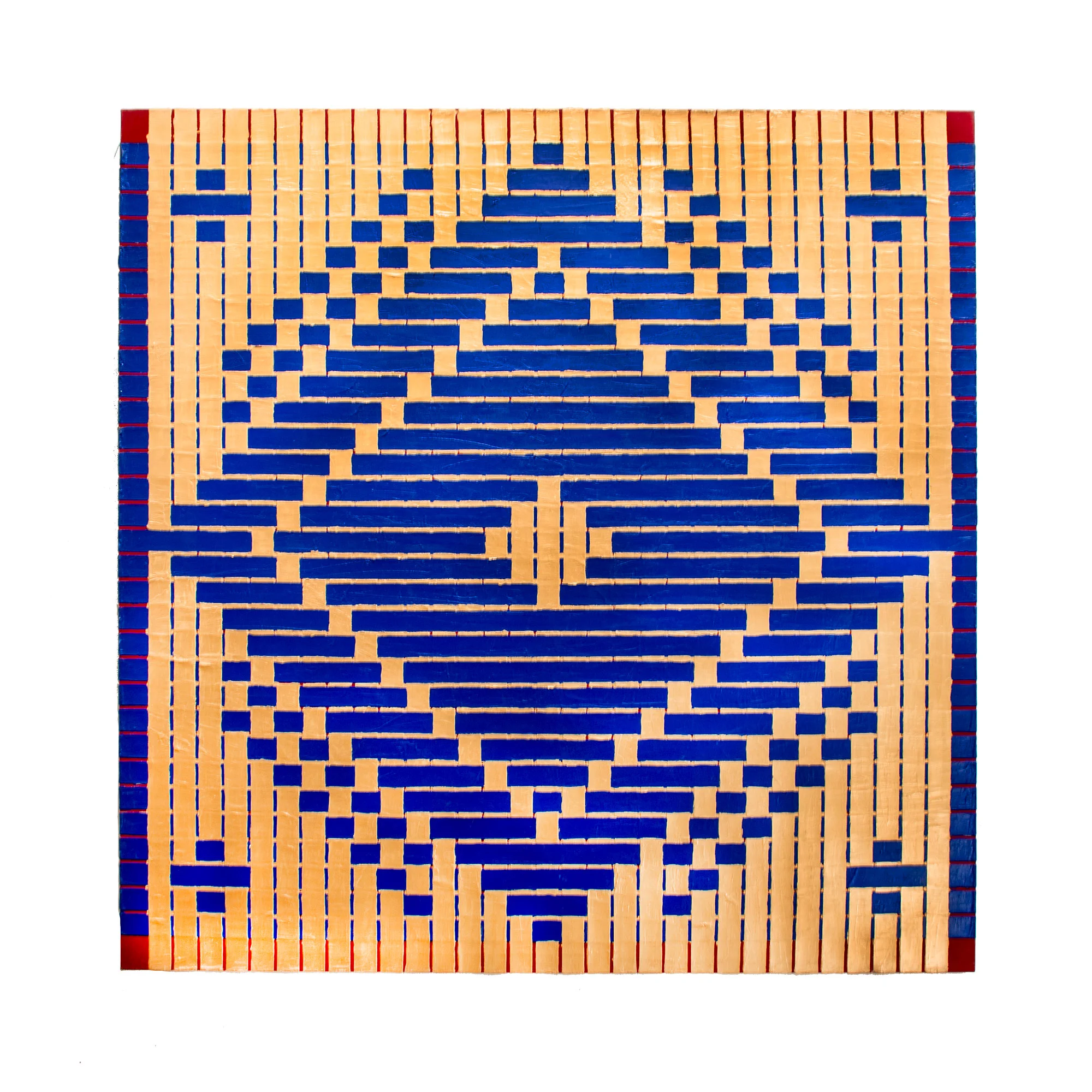 1979 "Diamond w. Blue & Gold" Acrylic on Canvas 60H x 60W