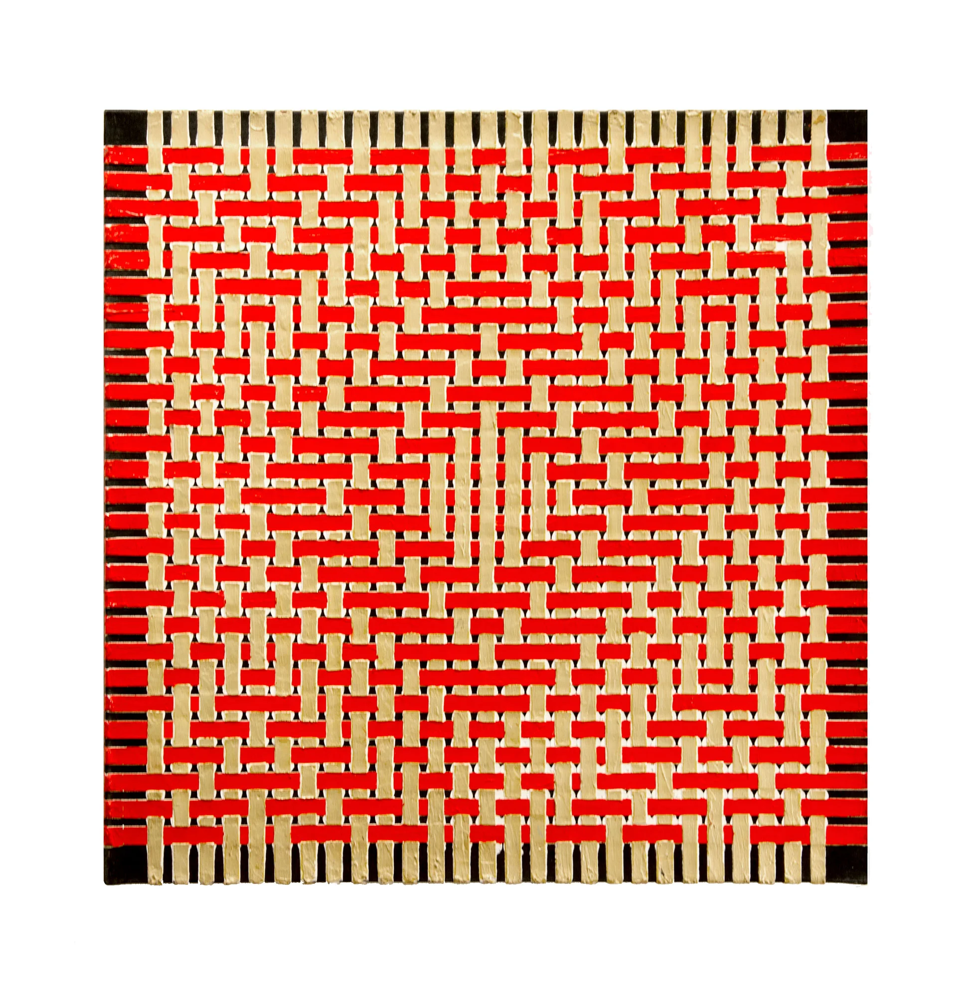 1978 "Diamond w. Red & Gold" Acrylic on Canvas 24H x 24W