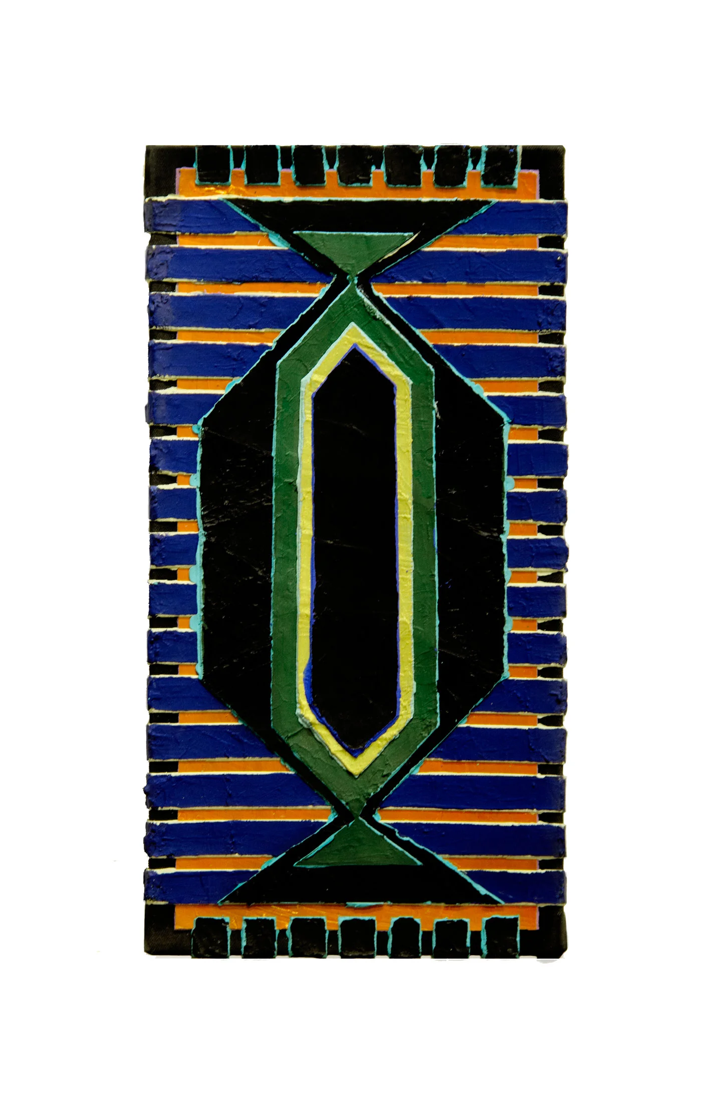 1994 "Amphora w. Blue Lines (4)" Acrylic on Canvas 18H x 9W