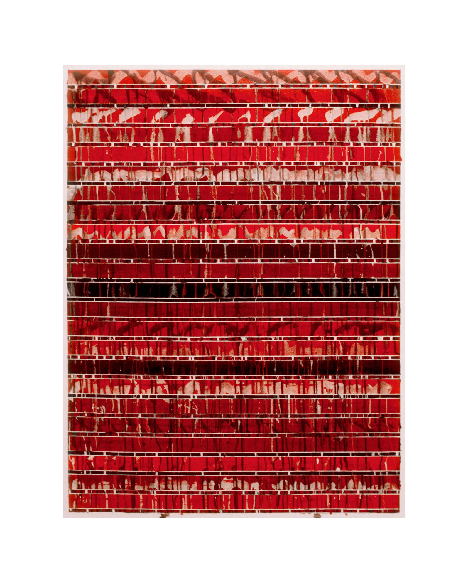 1976 "Majenta Bands & Drips" Acrylic on Canvas 48H x 36W