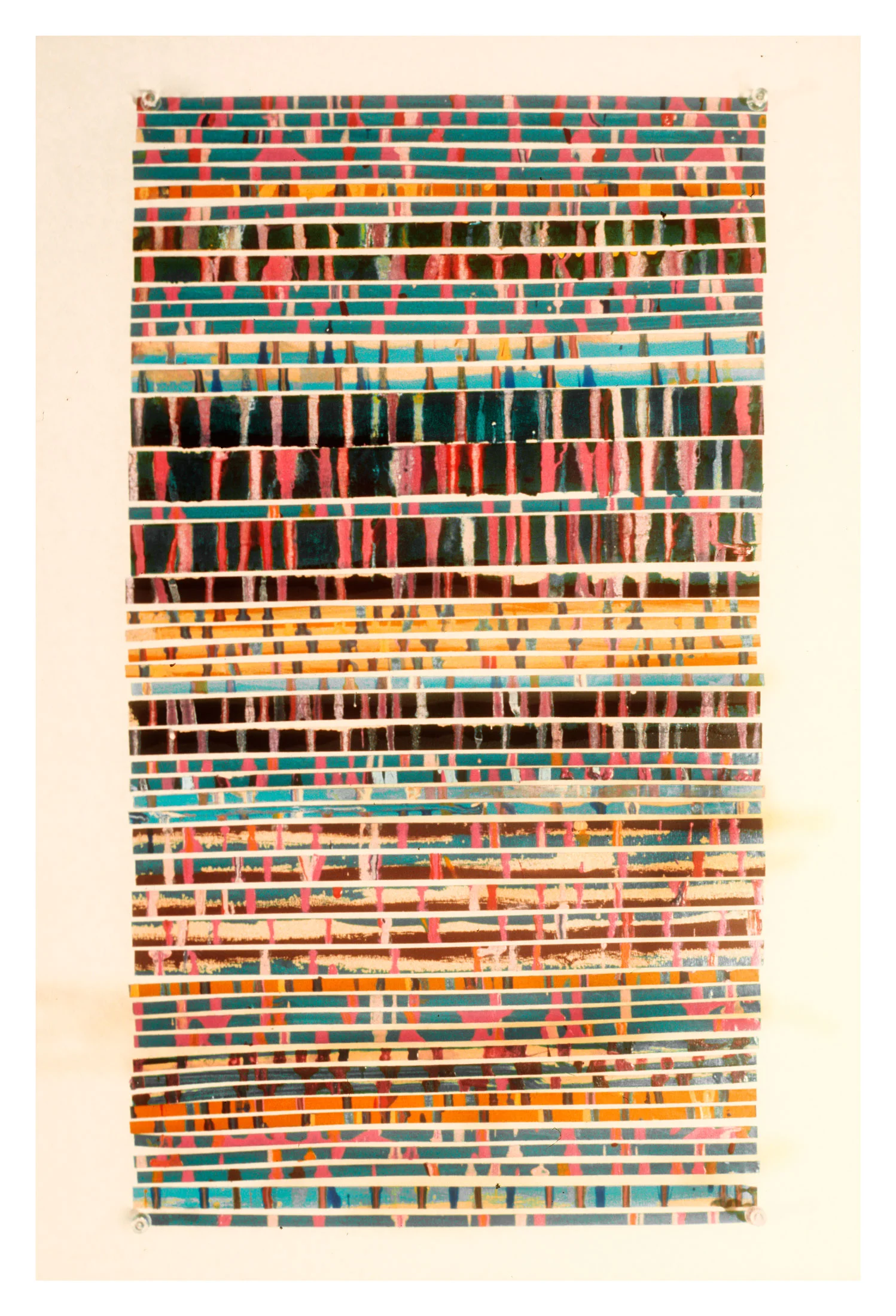 1975 "Collage w. Thin Green Lines" Painted Masking Tape on Paper 