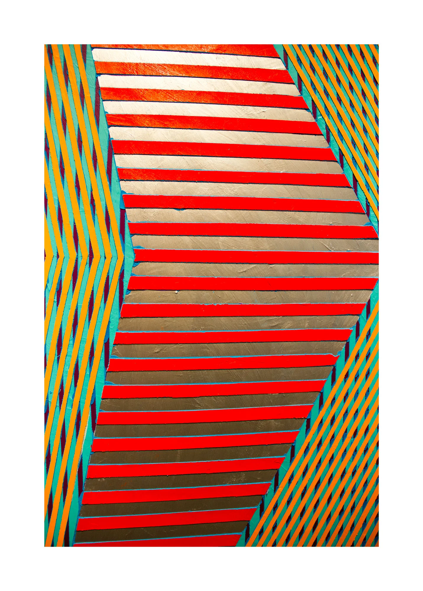 2018 "Chevron w. Silver & Red" Detail