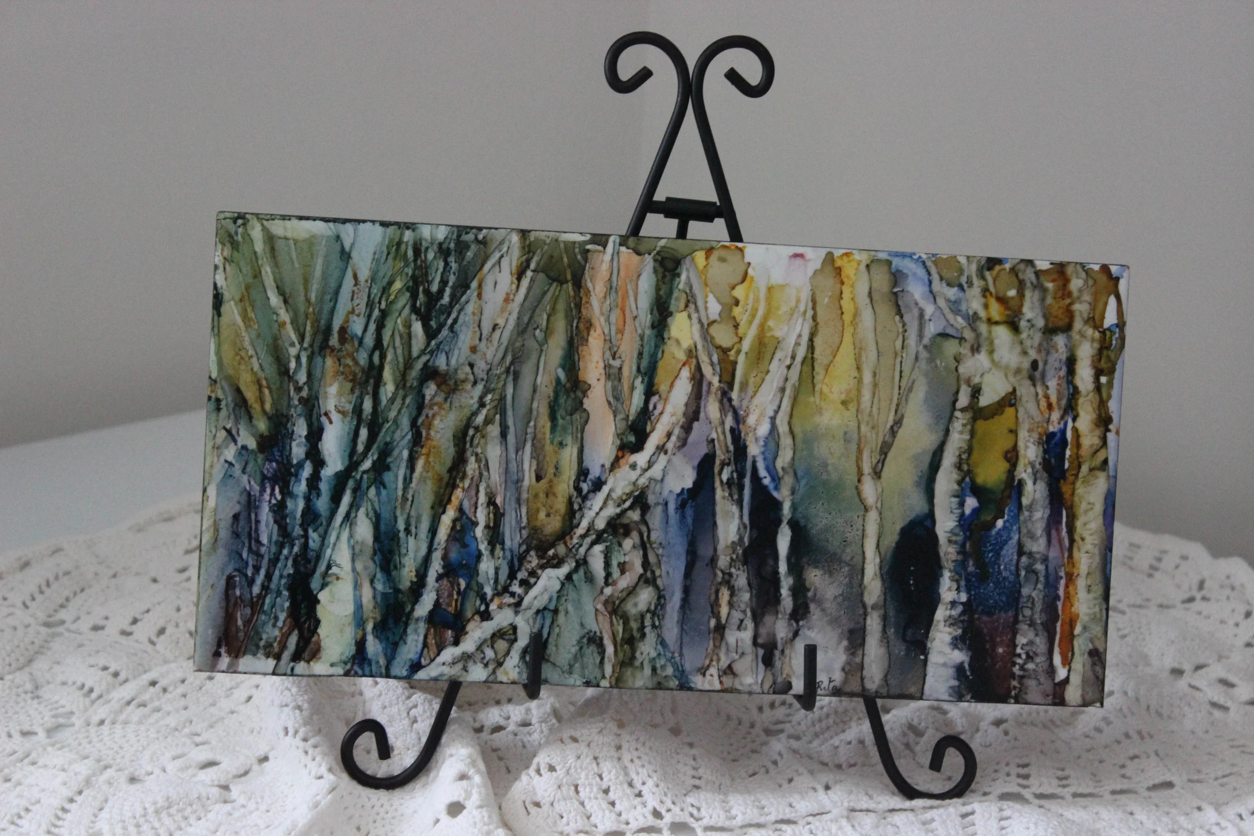DP -7---alcohol ink on tile $95.00