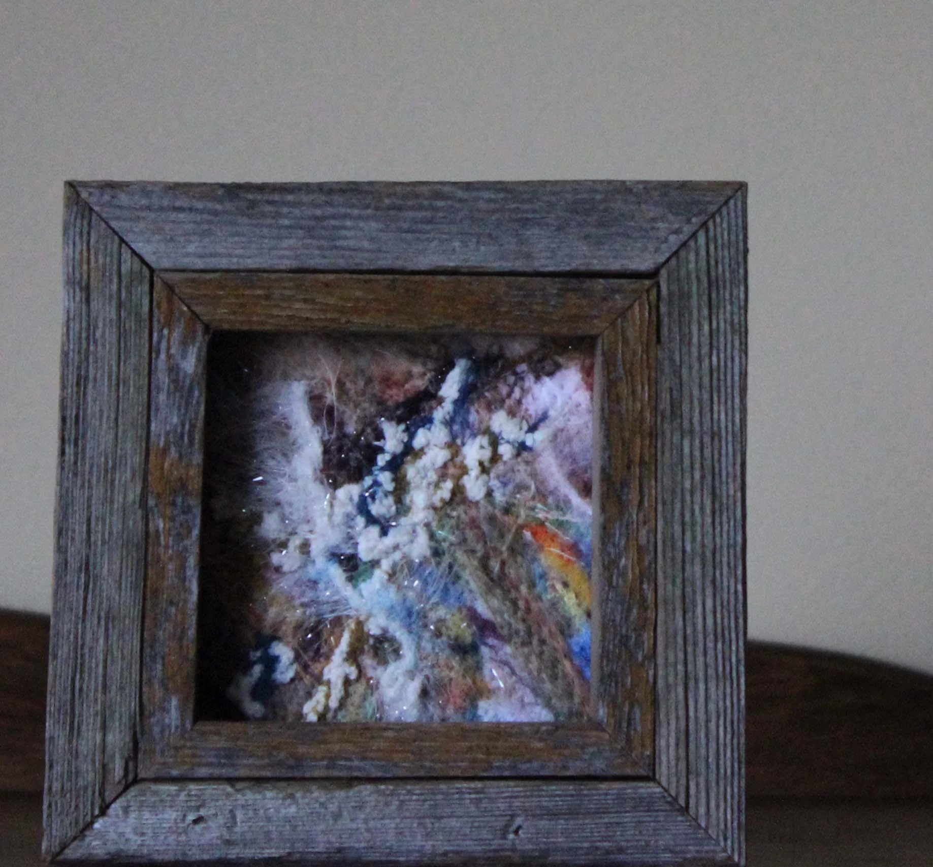5 BY 5FRAMED ONTO BARN BOARD $55.00