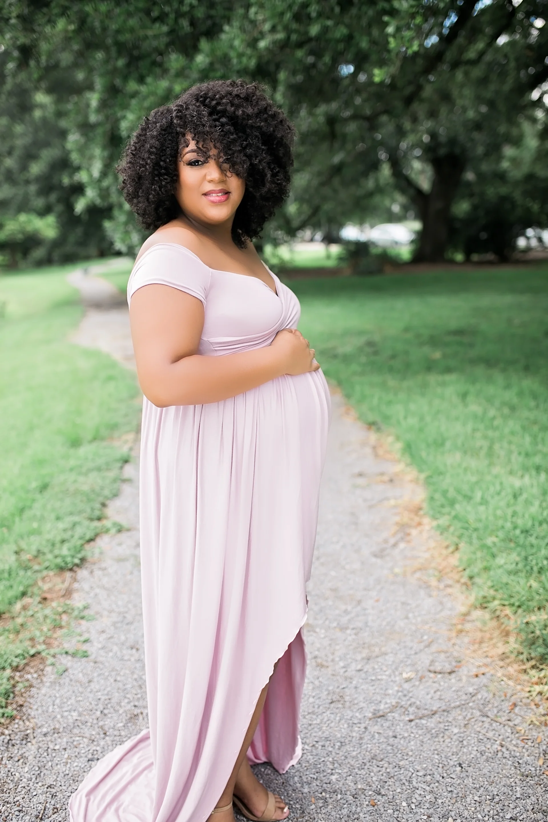 Kaelynn Hi Low Gown in Dusty Pink (Large)