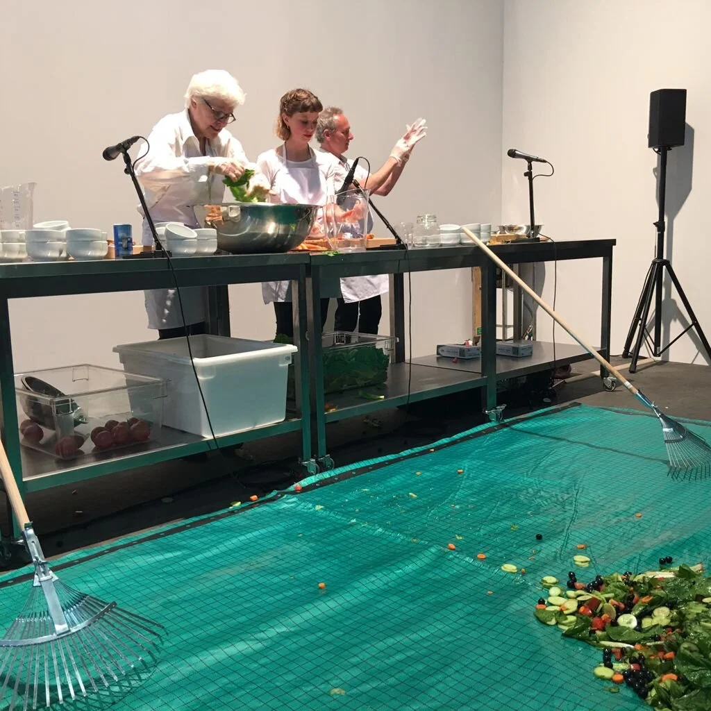 “How to Make a Salad,” with Alison Knowles, in Art Basel. Agricola Due Leoni provided the salad dressing. June 18, 2016. 