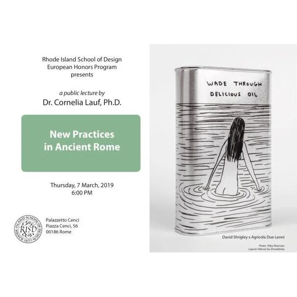 Lecture by Cornelia Lauf, on Art &amp; Agriculture, featuring David Shrigley edition, at Rhode Island School of Design Honors Program. Rome, 4 April 2019.  