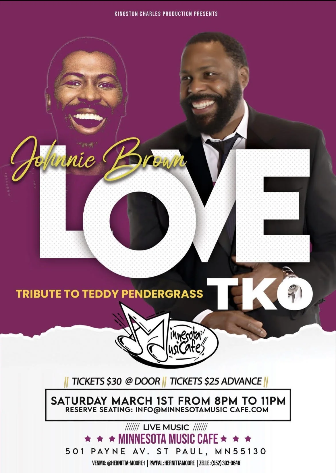 "Love T.K.O." Tribute to Teddy Pendergrass by Johnnie Brown