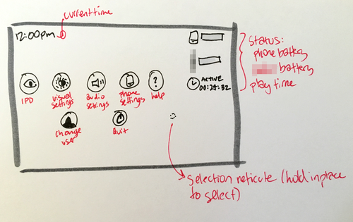 System menu wireframe (v1)