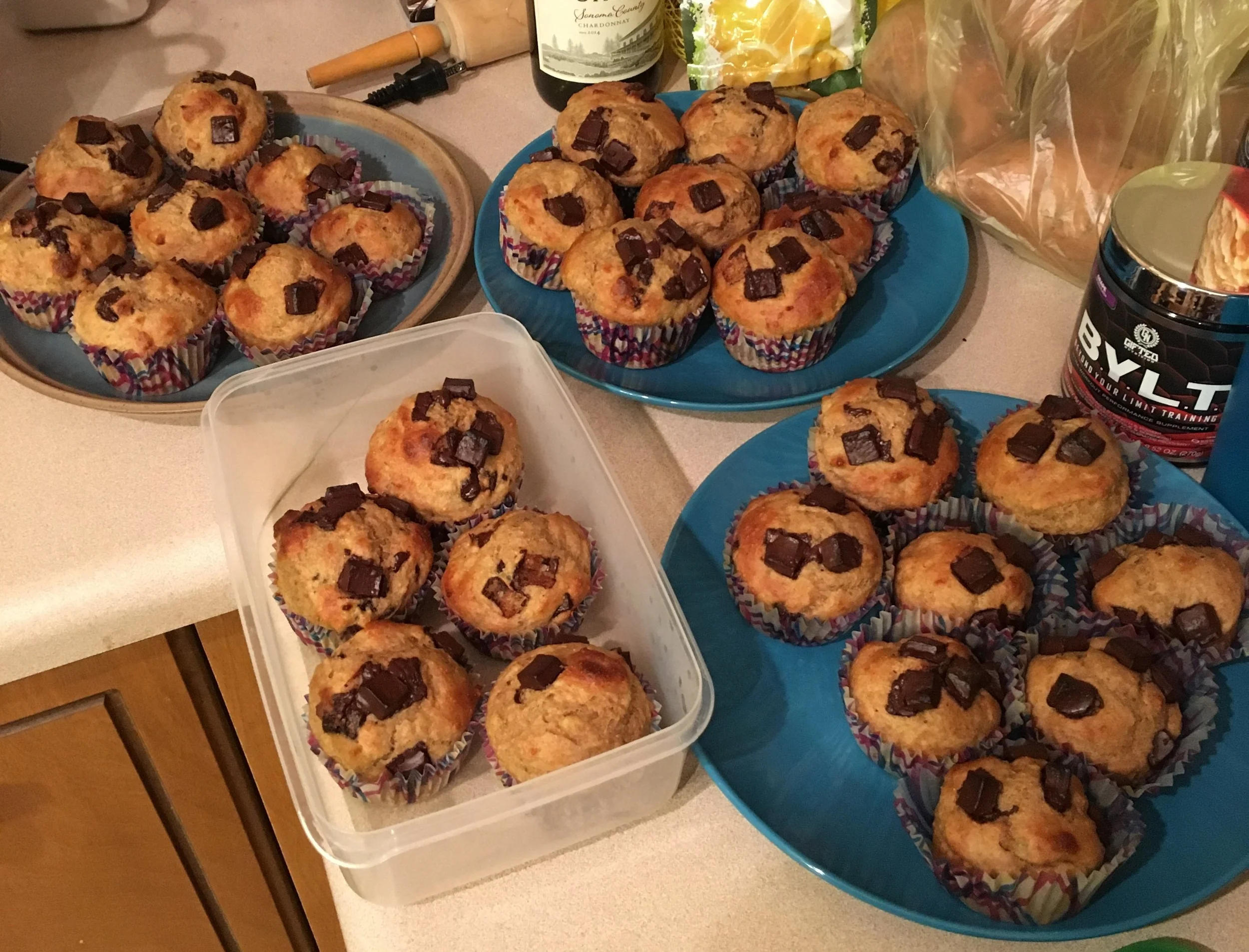 I buried myself in muffins. 