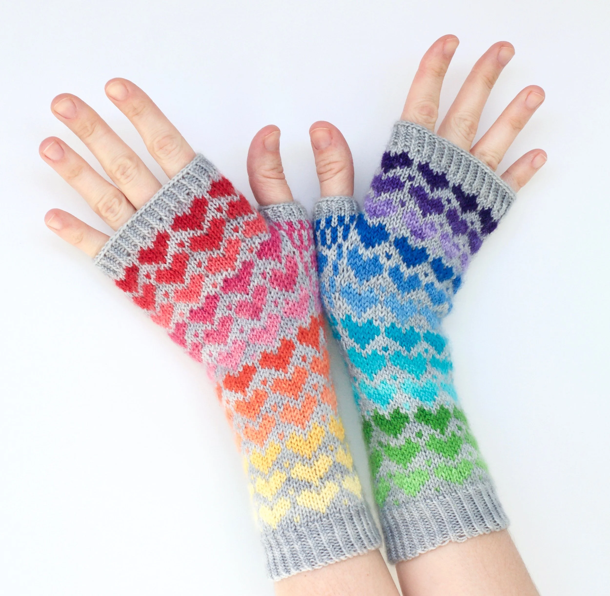 My Rainbow Heart Mitts