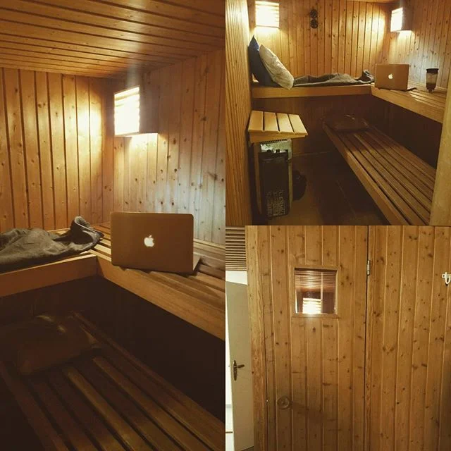 A glimpse inside my workplace for the day, the Sauna Room 😊