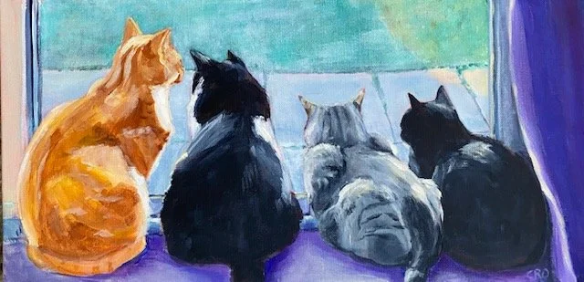 Cats at the Patio Door