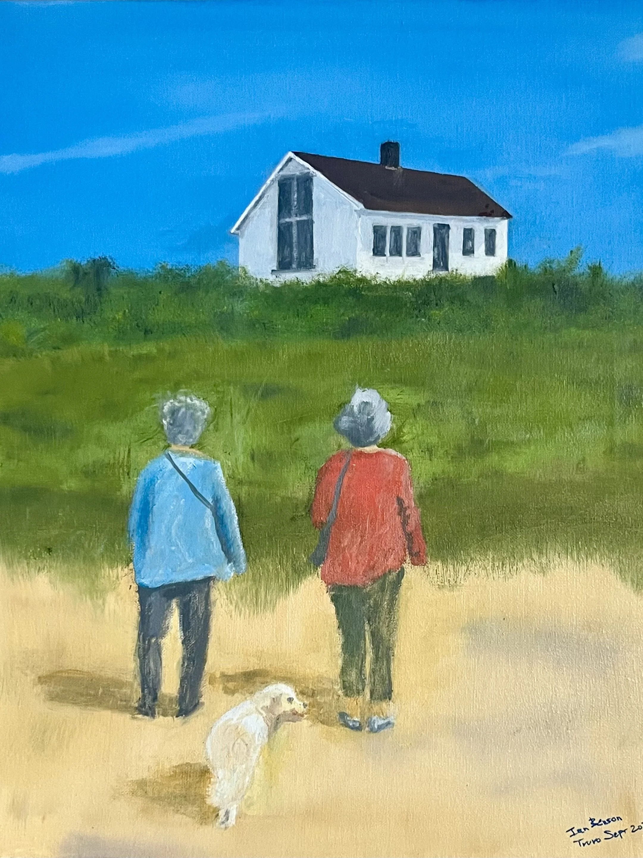 Ellen, Amy and Pearl at the Hopper House in Truro