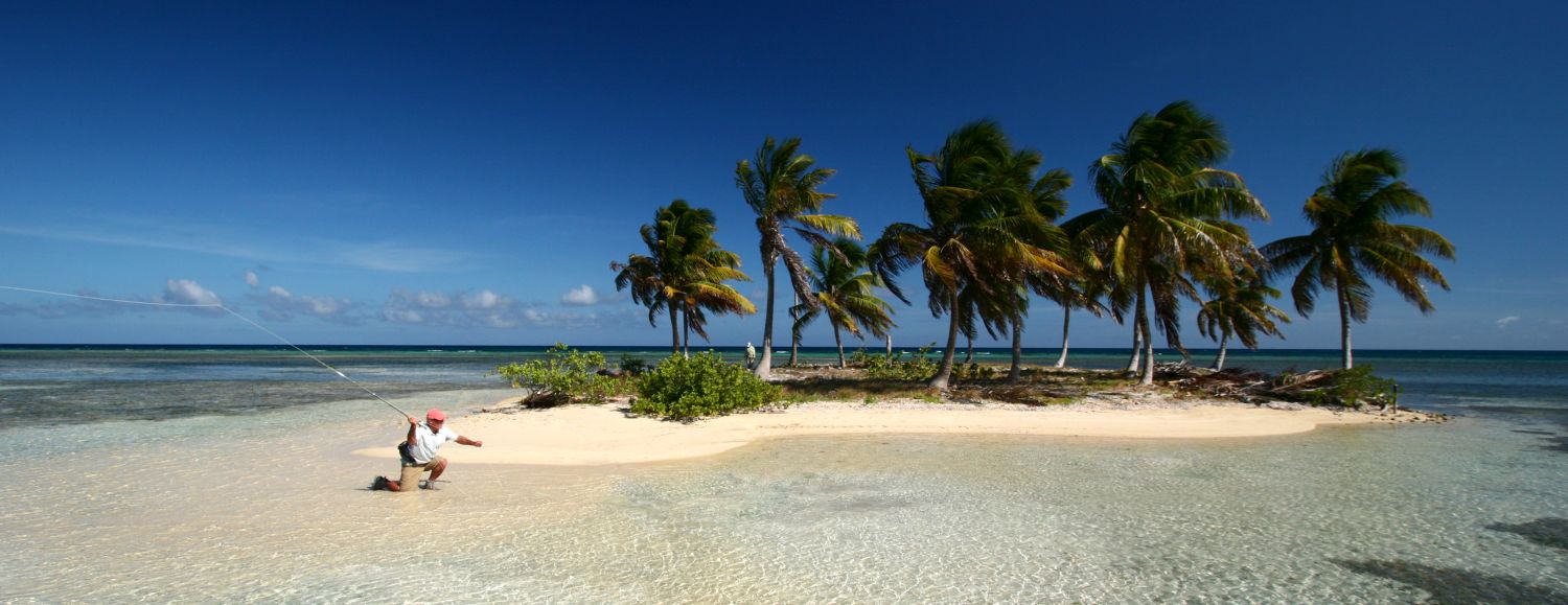 Fly Fishing for bonefish on Turneffe Atoll in Belize. Jim Klug Photo