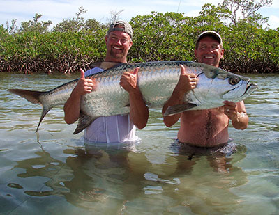 fly fishing caught tarpon in Belize