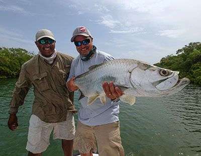 Resident tarpon caught while fly fishing for tarpon in Belize