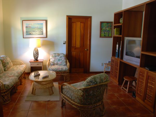 Television Room at Turneffe Flats permit fishing lodge in Belize