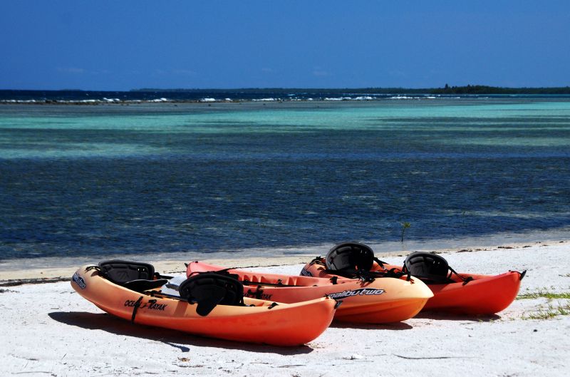Sit-on-top Sea Kayaks at Turneffe Flats
