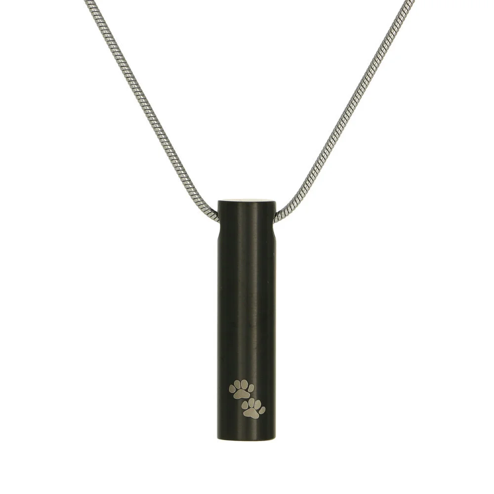 Onyx Cylinder Pendant Necklace