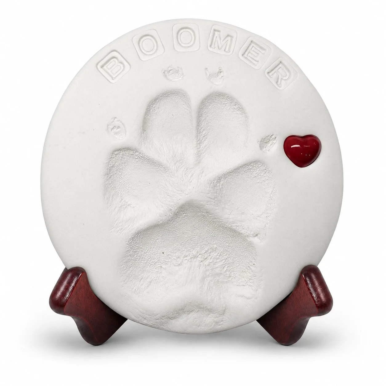 Clay Paw Print with Cherry Stand