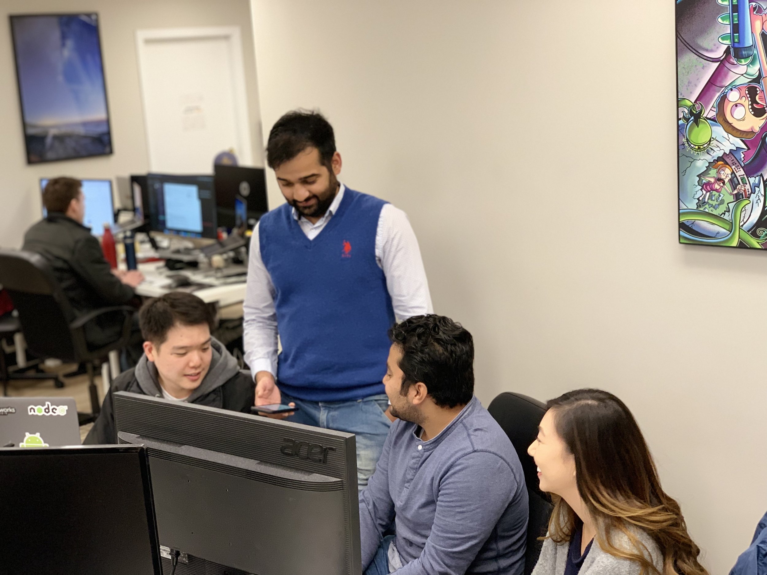  Gisu working with Sam, Tushar, and Judy on the BC Gov Directory App 