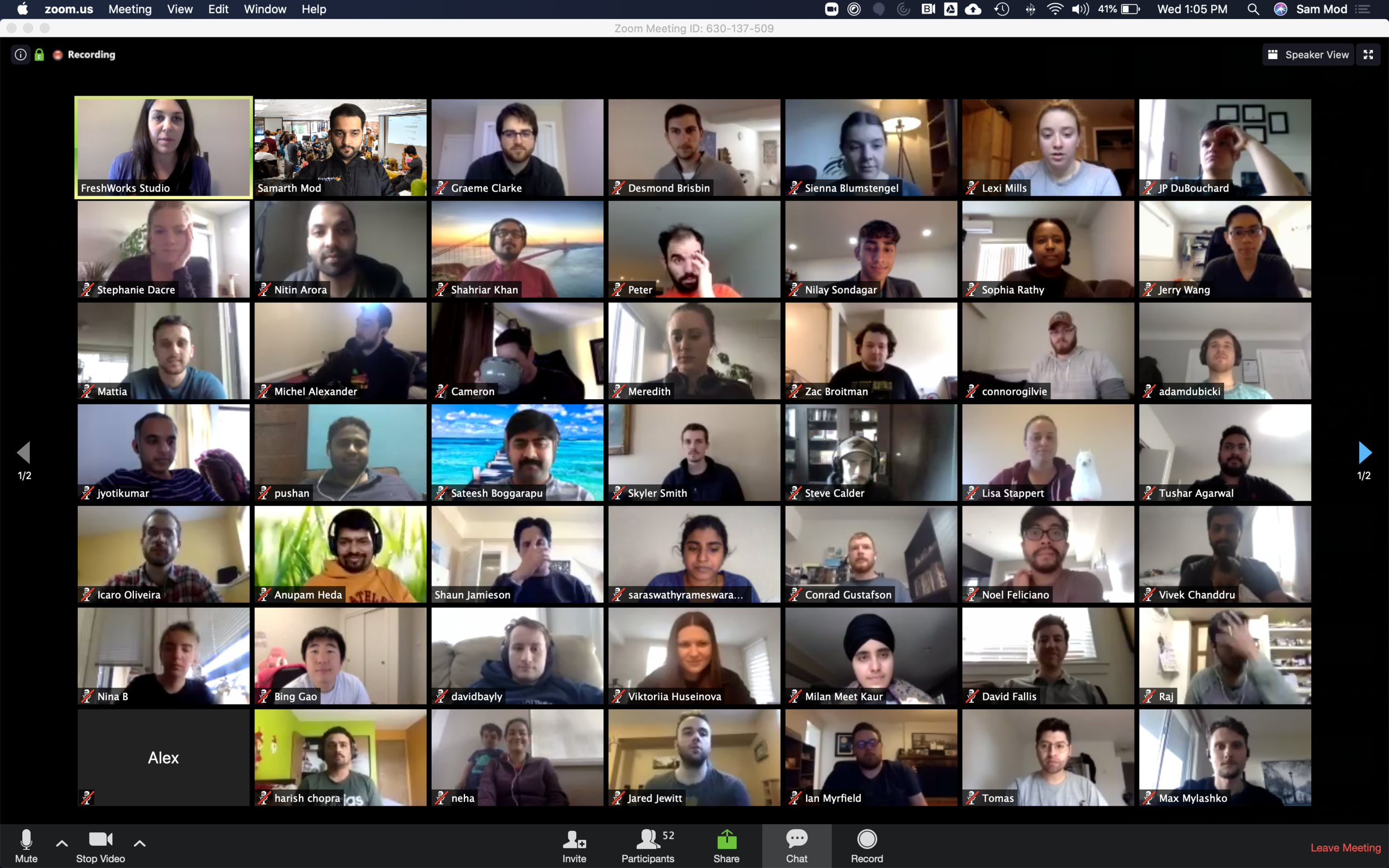   Here’s some of our team joining in for our first all-remote demo day this week.    Once a month we all get together to listen to teams share what they’ve been working on over the past month.  
