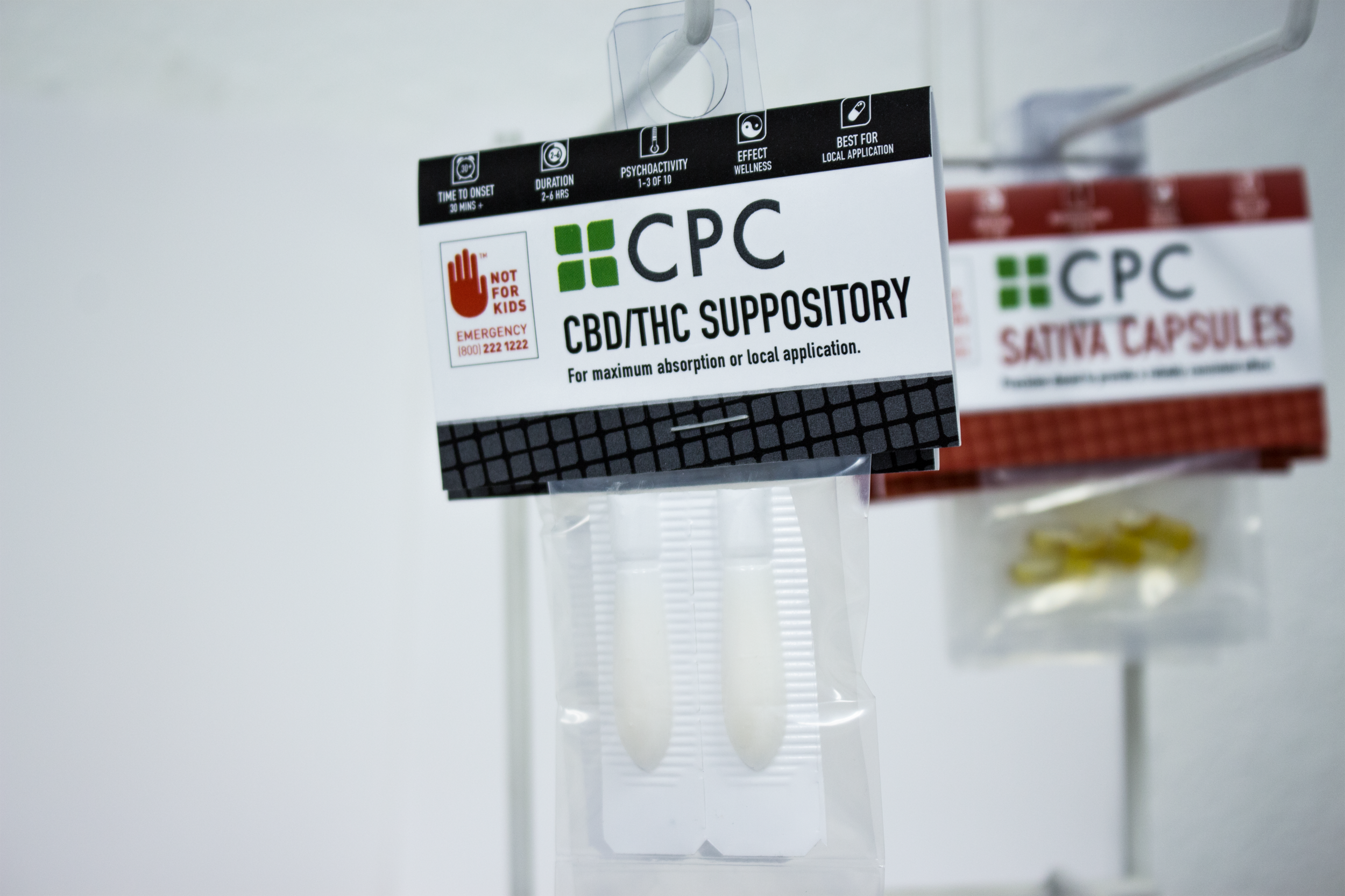 Pack of two suppositories each - 20mg CBD & 5mg THC each.