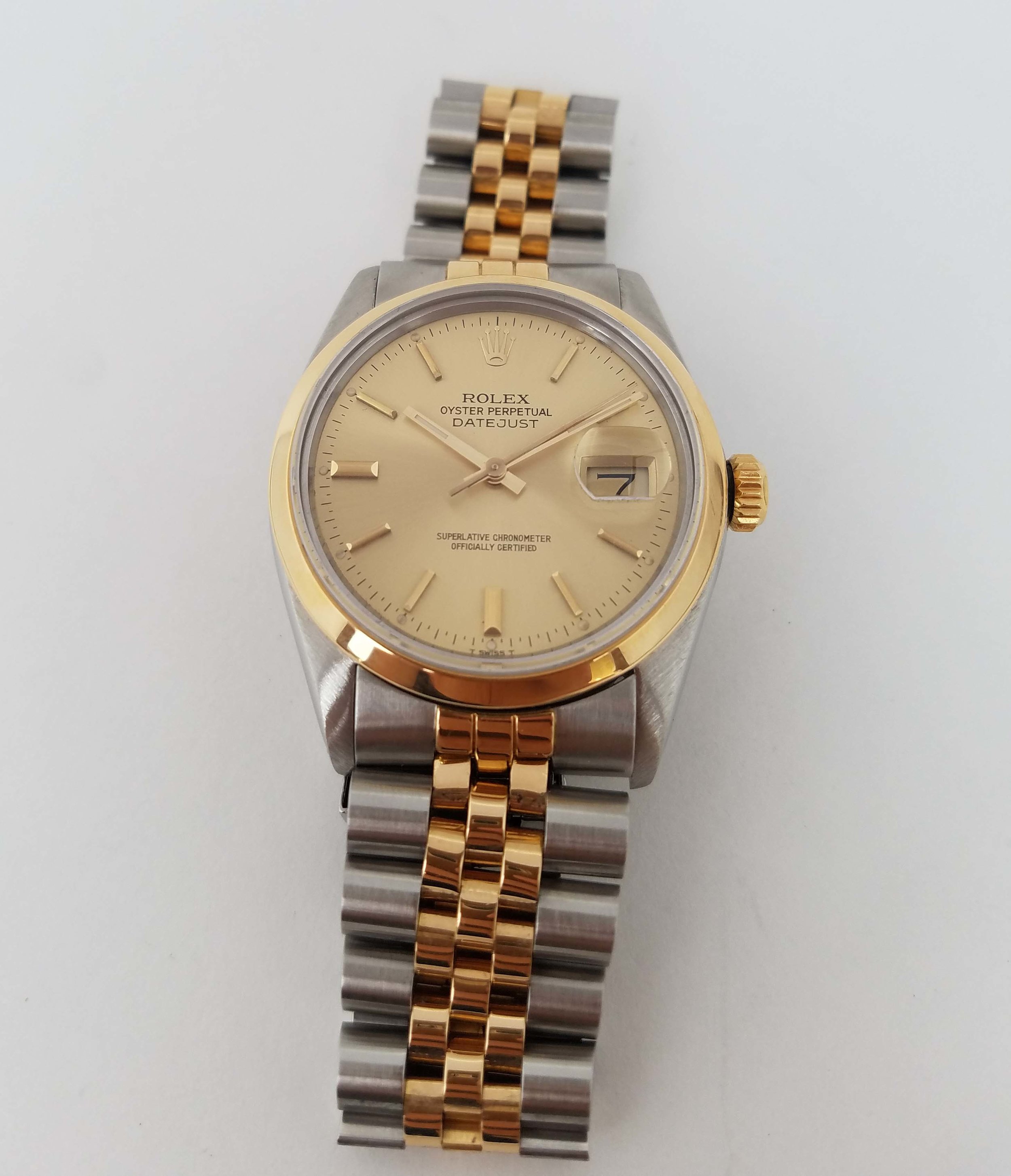 rolex oyster perpetual datejust two tone