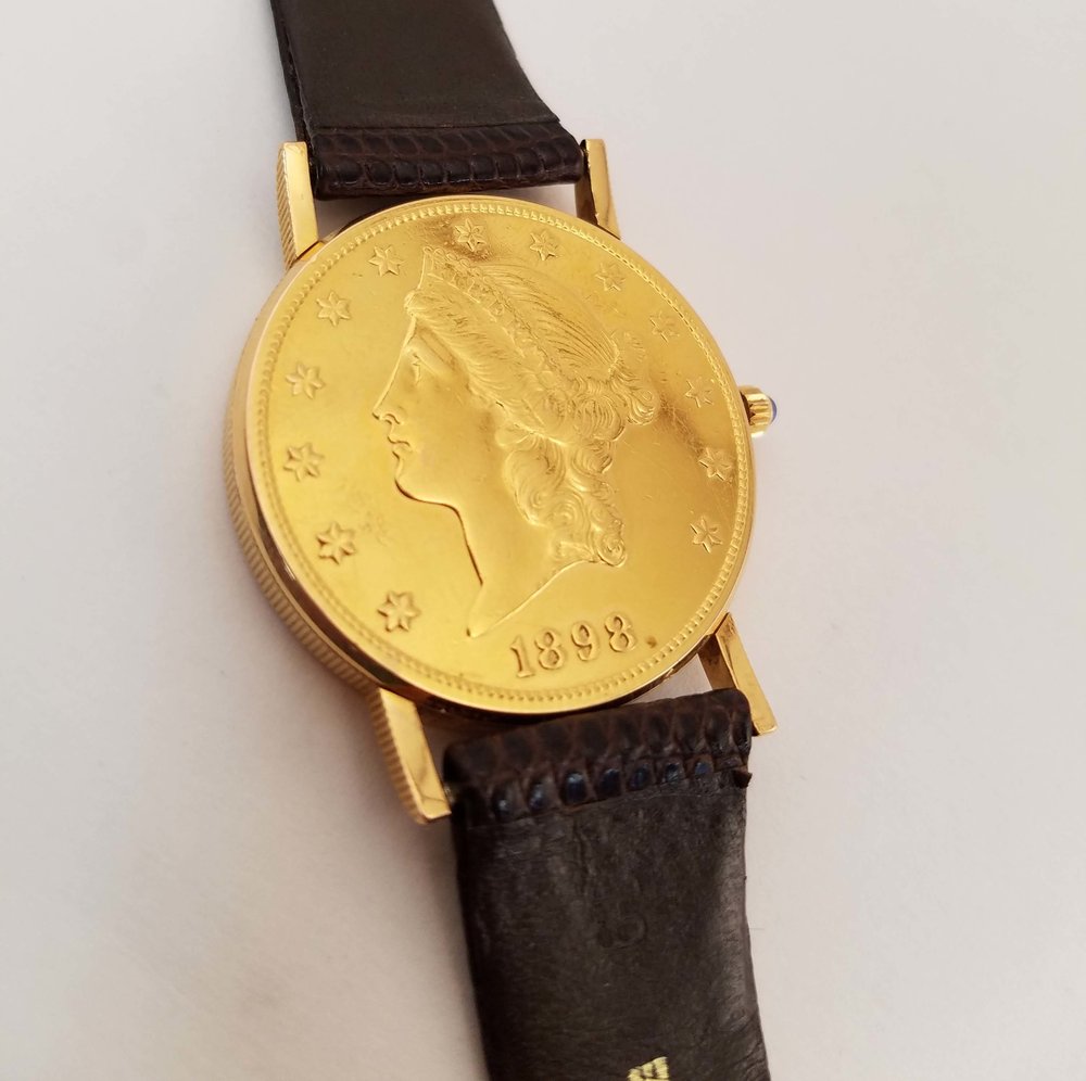 Corum Gentlemen's $20 Gold Coin 1898 Automatic Dress Watch Art Dial Watch Corum Gentlemen's $20 Gold Coin 1898 Automatic Dress Watch Art Dial Watch