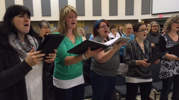 Saskatoon's Joy of Vox choir group has grown to 130 members. (Eric Anderson/CBC)