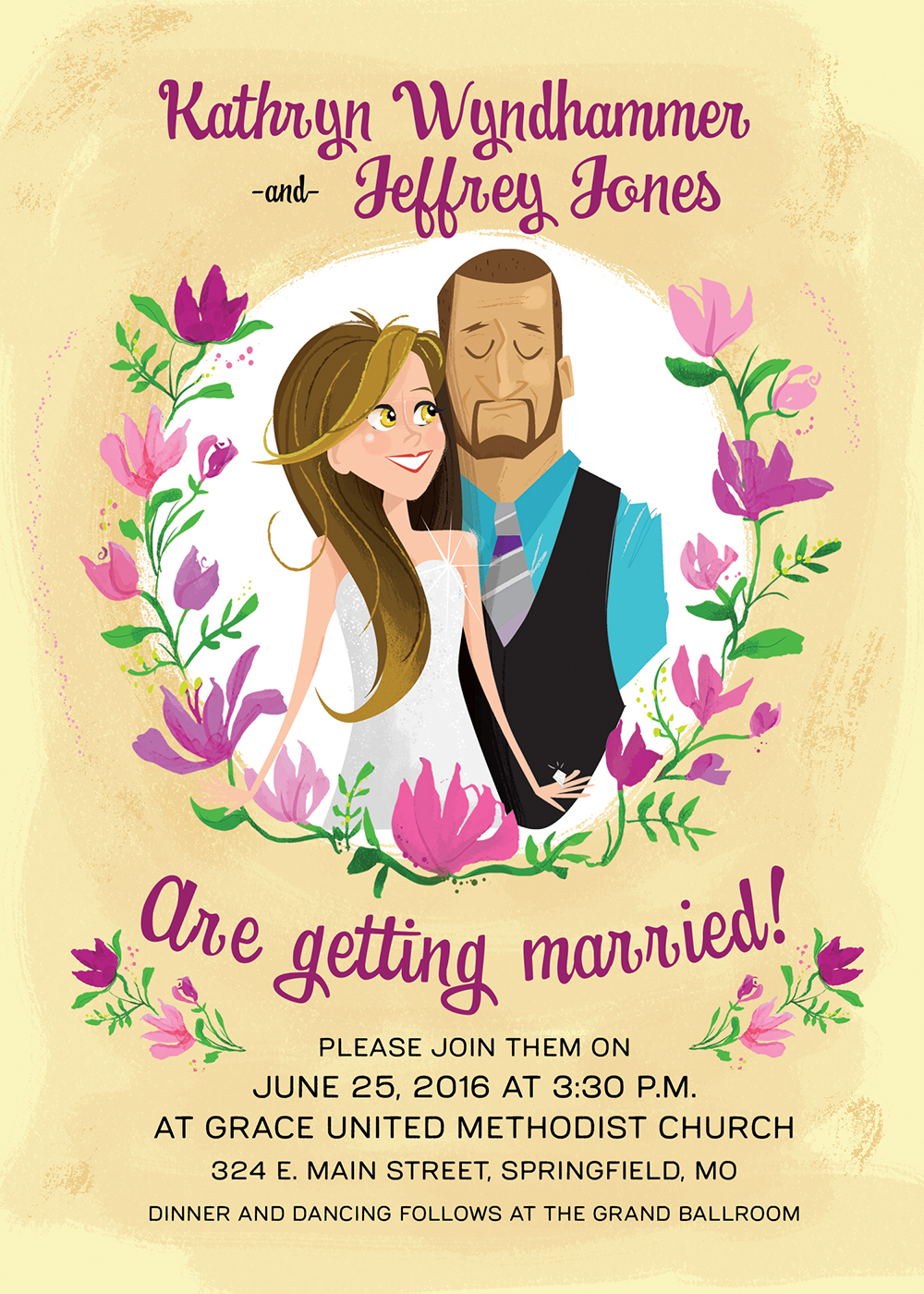 Illustrated Wedding Invitations ** Deposit ** — Michaela Schuett